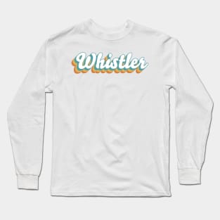 Whistler Canada Mountain Resort Retro Lettering Long Sleeve T-Shirt